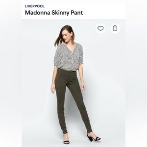 Liverpool Olive Skinny High-Rise Pants
